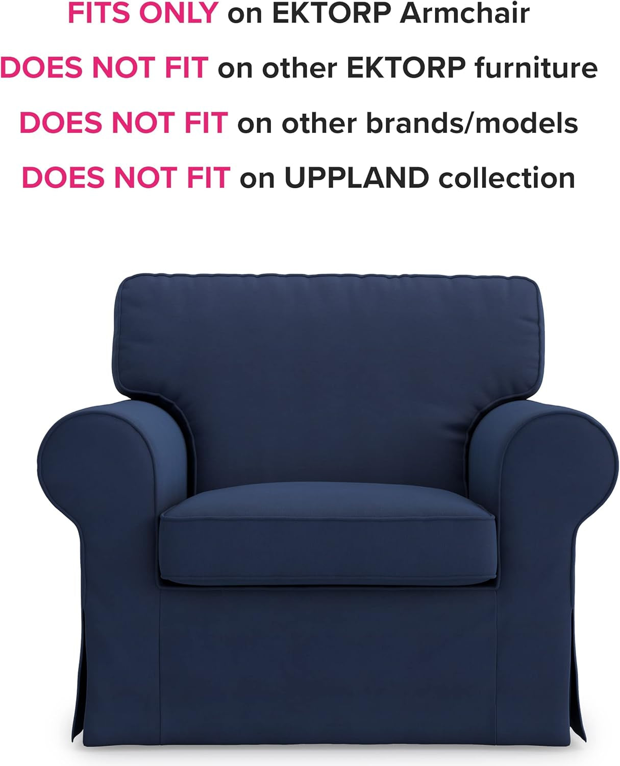 Ektorp Armchair Slipcover Cotton Blue For Ikea Ektorp Chair