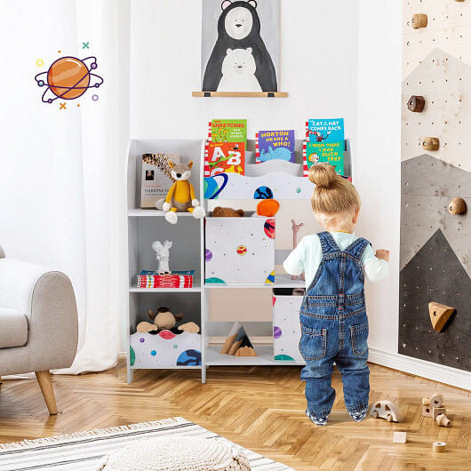 Kids Toy and Book Organizer Children with Storage Bins