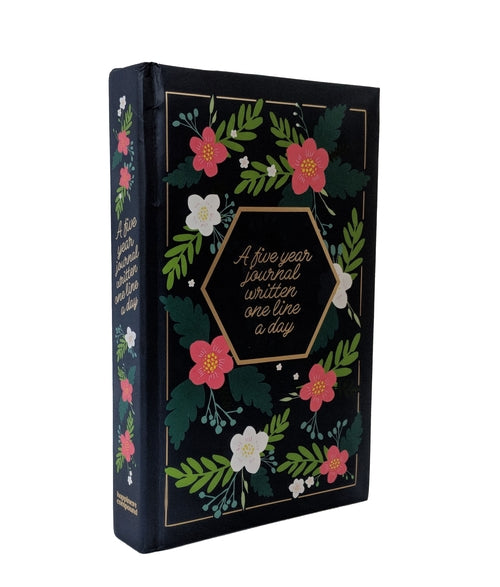 A Five Year Journal Written One Line A Day (Navy Floral)