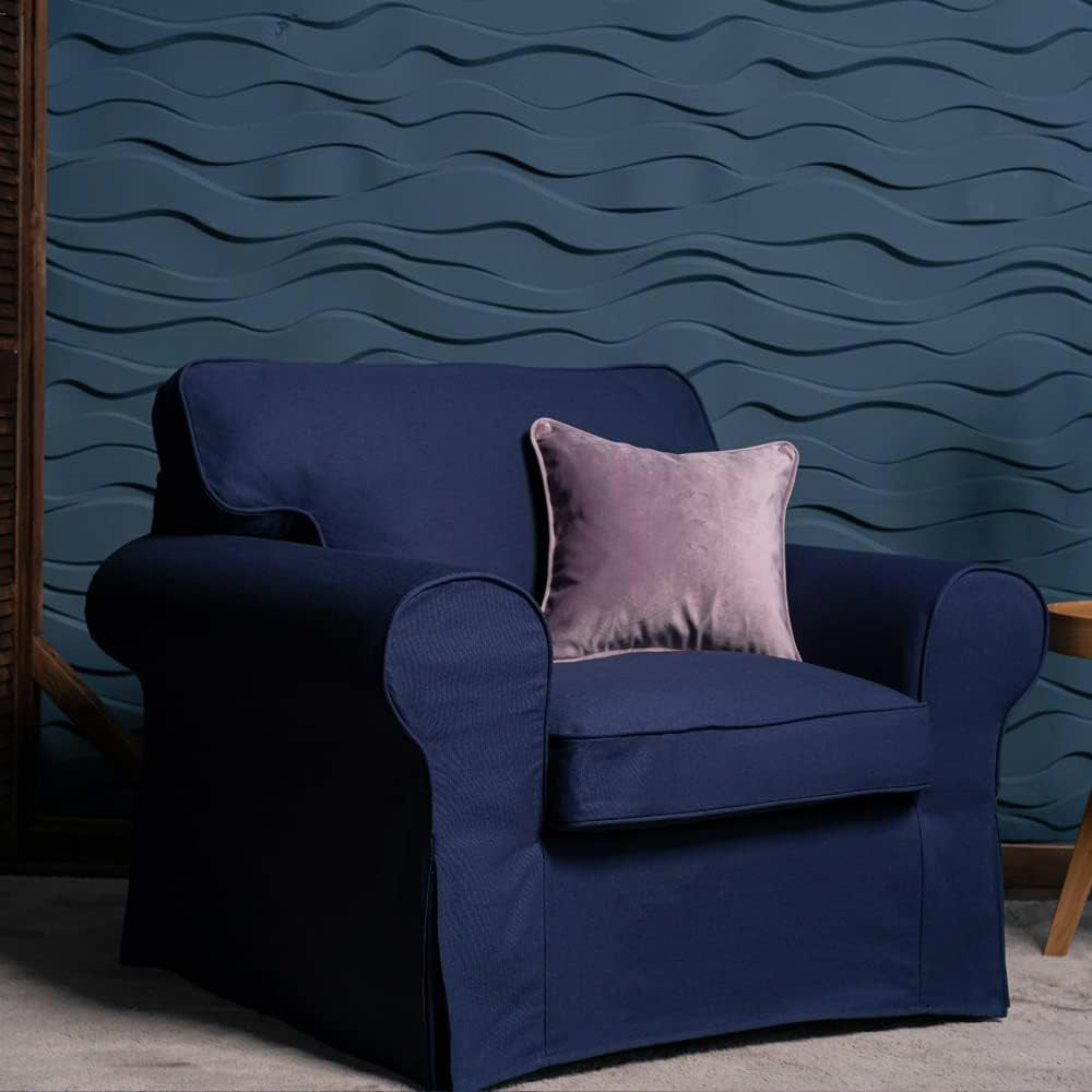 Ektorp Armchair Slipcover Cotton Blue For Ikea Ektorp Chair