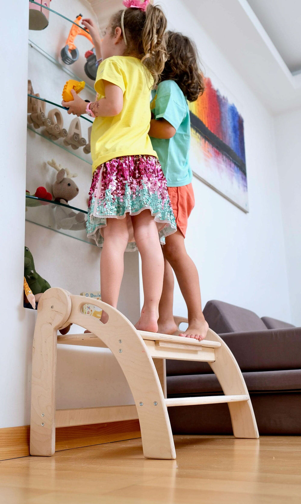 Twins Montessori Kitchen Stool - Wooden Step Stool