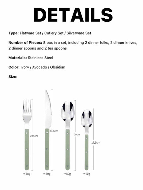 Nordic Bistrot Style 8-Pics Flatware Set ( $4.9 Each ) - Bistrot